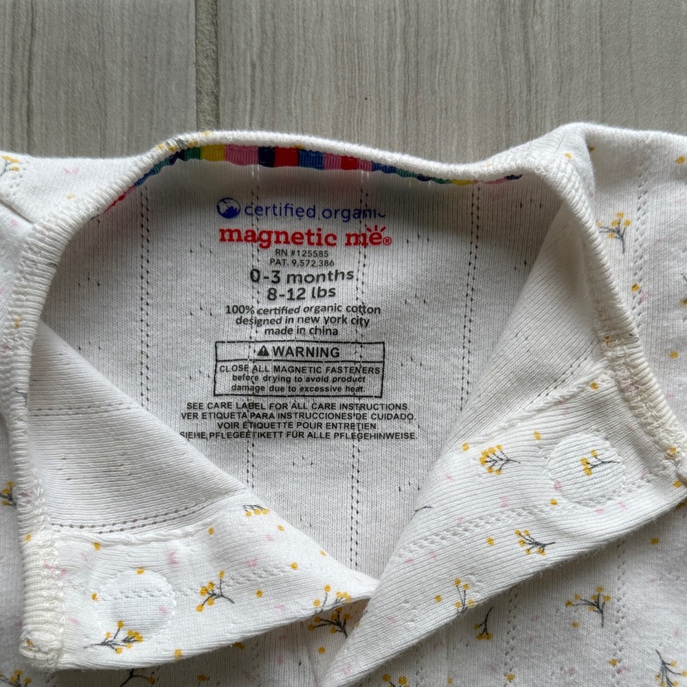Magnetic Me White and Gold Baby Footie - Picture 3 of 7